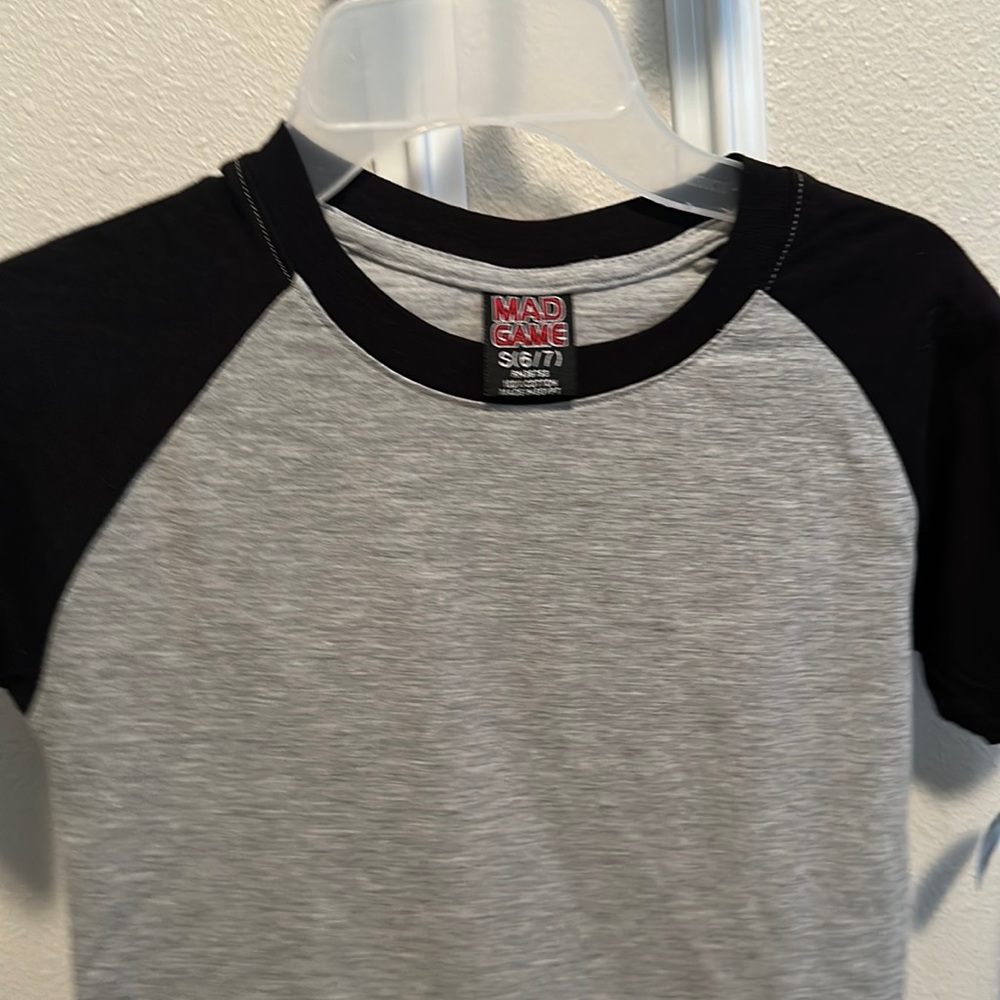 Grey and black t shirt